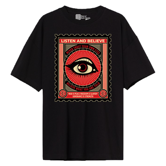 LISTEN AND BELIEVE - BOB WORLDS 220 GSM Oversized T-Shirt