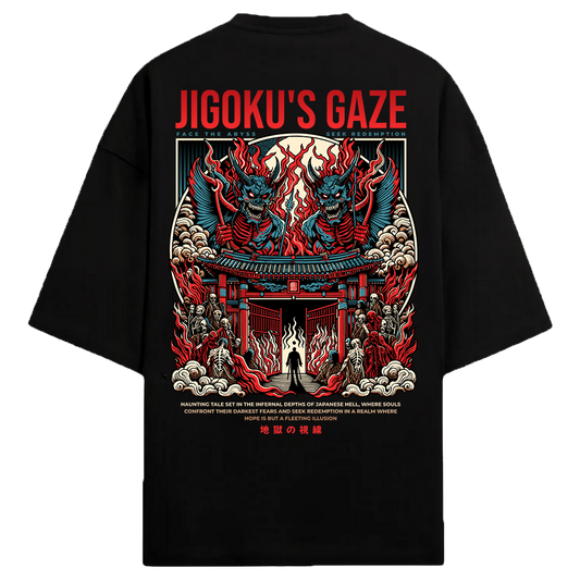 JIGOKU'S GAZE  - BOB WORLDS 220 GSM Oversized T-Shirt